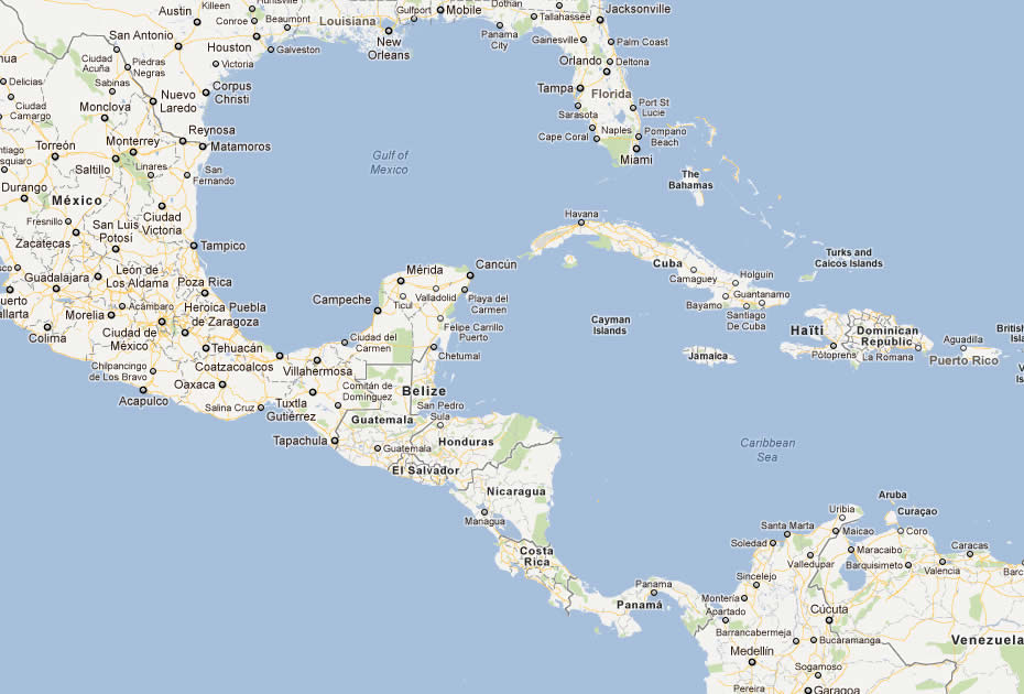 carte du belize Amerique centrale